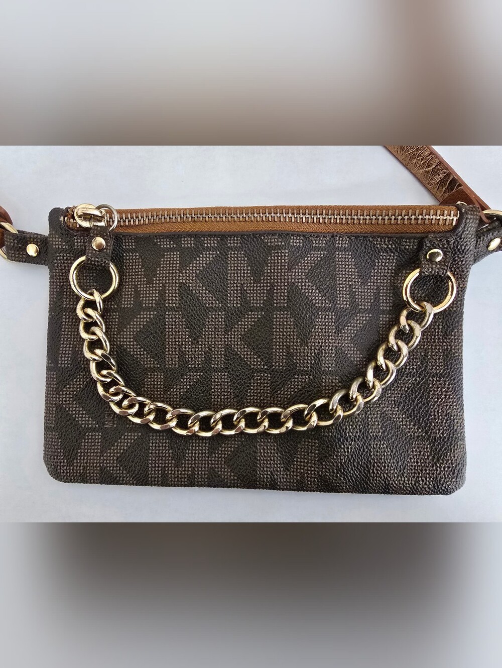 Michael Kors MK Signature Belt Bag Fanny Pack GUC